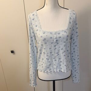 Pink Republic Light Blue Floral Blouse